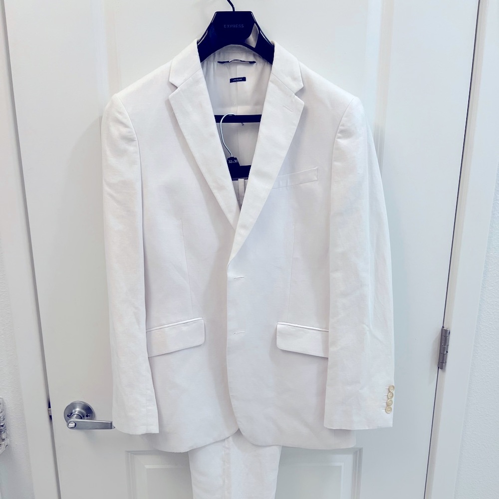 Perry Ellis Linen Suit slim fit